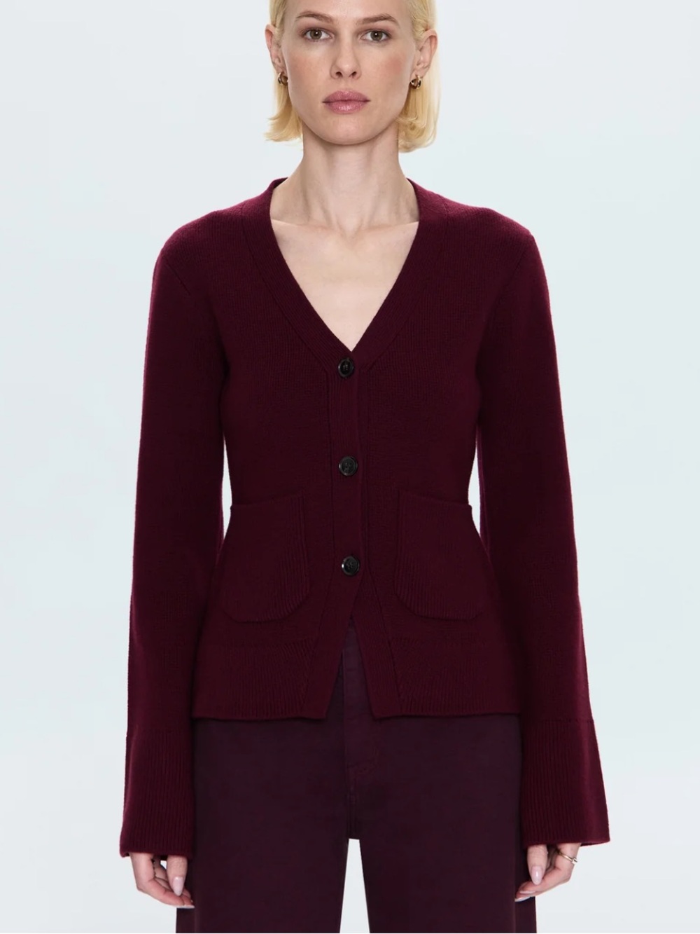 Pistola Aeron Cardigan in Burgundy, Size L